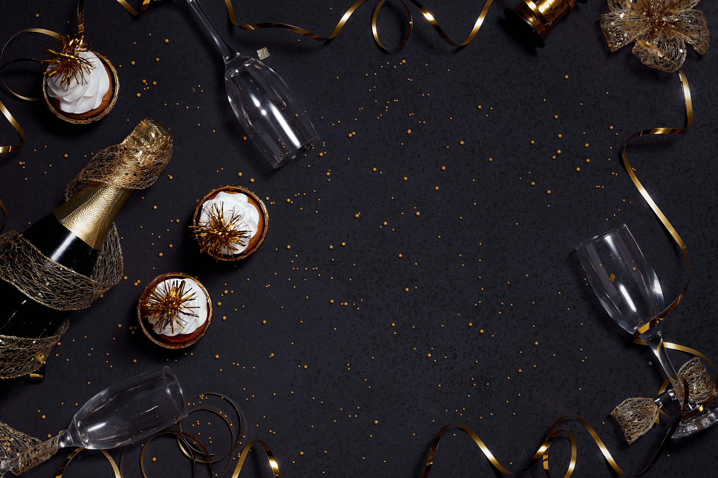 Black and Gold New Year Party Background